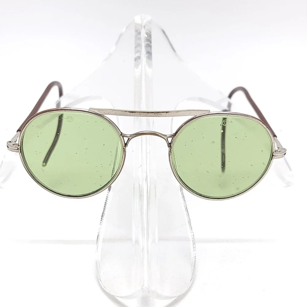 Antique Bausch & Lomb‎ Green Goggles Safety Glasses Vintage Sunglasses Steampunk